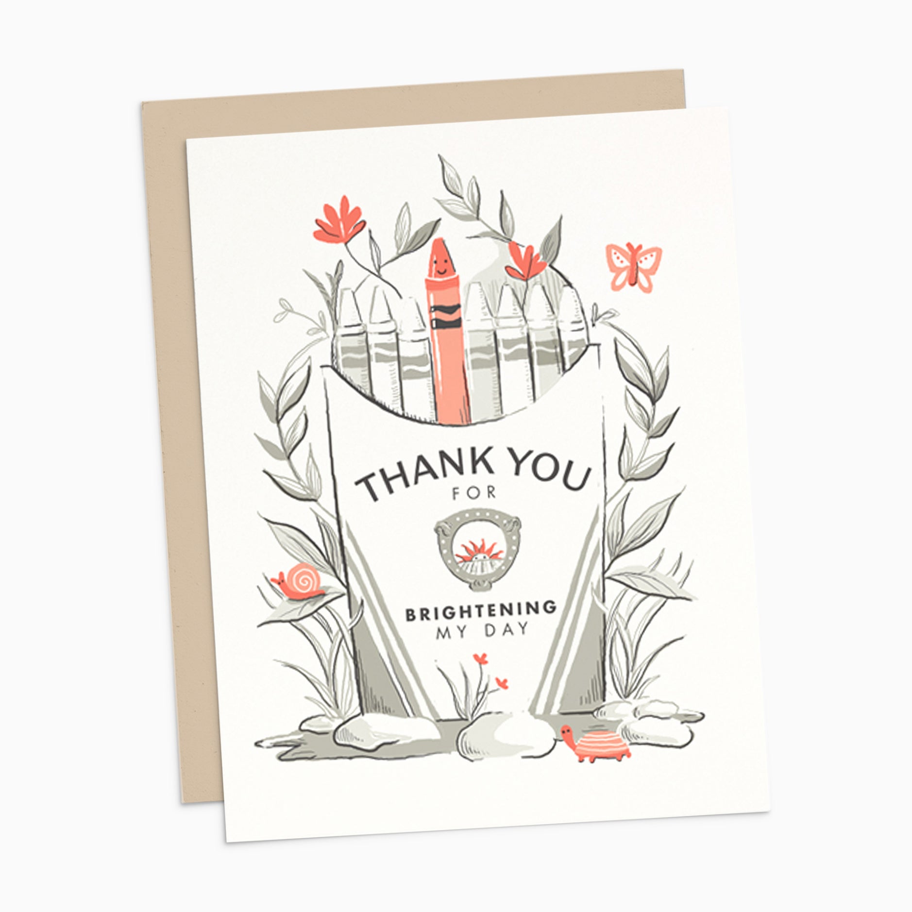 Floral Line Drawing Thank You Sparkle Bridesmaid Personalized Card - Red  Heart Print